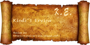 Kinál Ervina névjegykártya